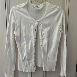 White House Black Market White Cardigan